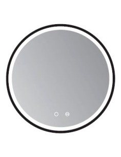 Espejo PARIS Antivaho con Luz Redondo negro